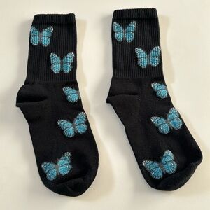 Black Butterfly Socks